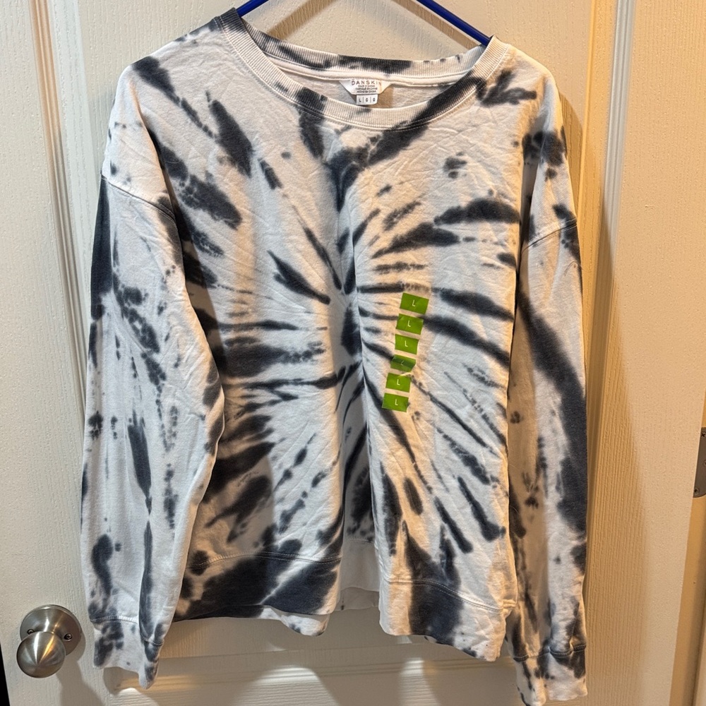 Danskin Black and White Tie-Dye Sweatshirt